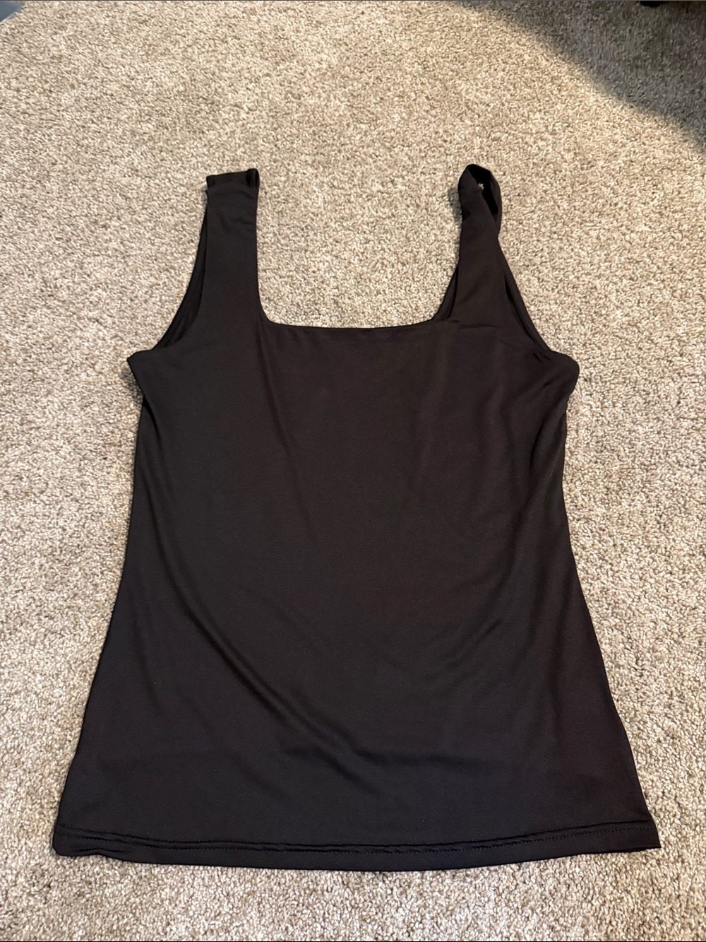 white birch Black Square-Neck Tank Top